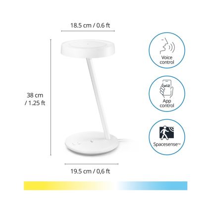 WiZ - Candeeiro de mesa LED com regulação PORTRAIT LED/10W/5V Wi-Fi 2700-6500K CRI 90