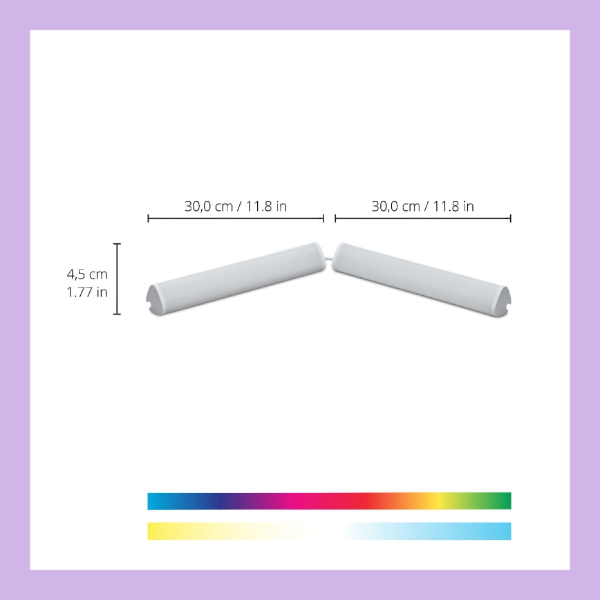 WiZ - CONJUNTO 2x LED RGBW Candeeiro com regulação BAR LED/5,5W/230V 2200-6500K Wi-Fi
