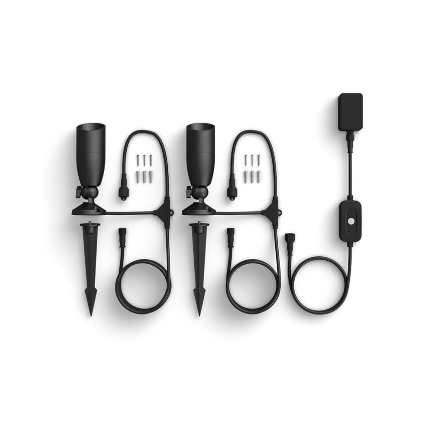 WiZ -CONJUNTO 2x LED RGBW Iluminação exterior com regulação SPOT LED/10W/230V 2700-5000K IP65 Wi-Fi