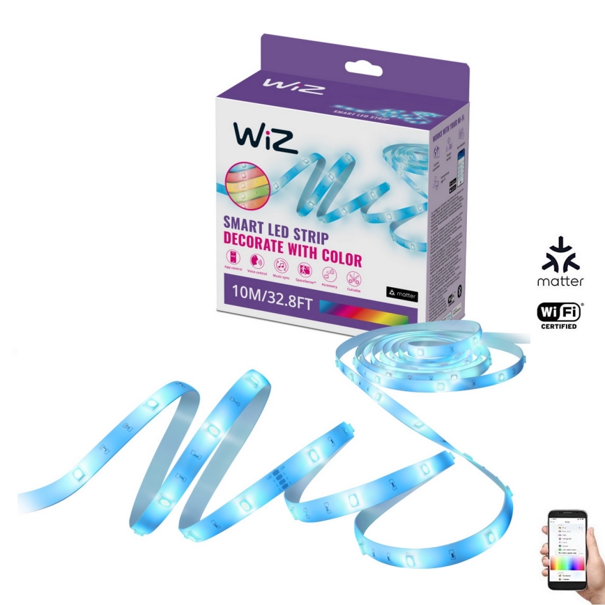 WiZ - Fita LED RGBW com regulação 10m LED/12W/230V 2700-6500K Wi-Fi