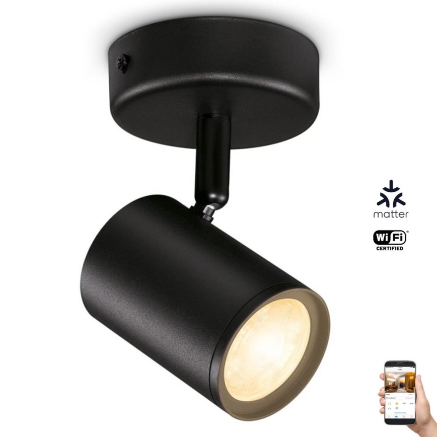 WiZ - Foco LED regulável IMAGEO 1xGU10/4,9W/230V 2700-6500K CRI 90 Wi-Fi preto