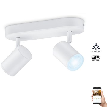WiZ - Foco LED regulável IMAGEO 2xGU10/4,9W/230V 2700-6500K Wi-Fi CRI 90 branca