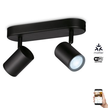 WiZ - Foco LED regulável IMAGEO 2xGU10/4,9W/230V 2700-6500K Wi-Fi CRI 90 preto
