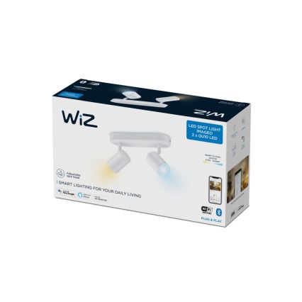 WiZ - Foco LED regulável IMAGEO 2xGU10/4,9W/230V 2700-6500K Wi-Fi CRI 90 branca