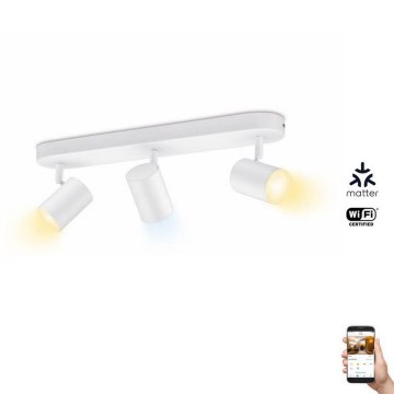 WiZ - Foco LED regulável IMAGEO 3xGU10/4,9W/230V 2700-6500K Wi-Fi CRI 90 branco