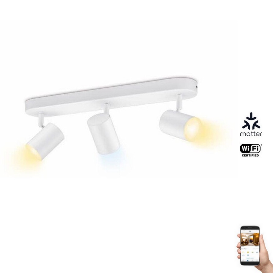 WiZ - Foco LED regulável IMAGEO 3xGU10/4,9W/230V 2700-6500K Wi-Fi CRI 90 branco