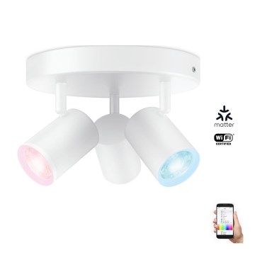 WiZ - Foco LED RGBW com regulação IMAGEO 3xGU10/4,9W/230V 2200-6500K Wi-Fi CRI 90 branco