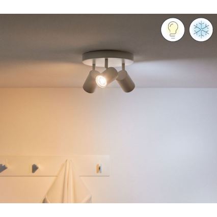 WiZ - Foco LED RGBW com regulação IMAGEO 3xGU10/4,9W/230V 2200-6500K Wi-Fi CRI 90 branco