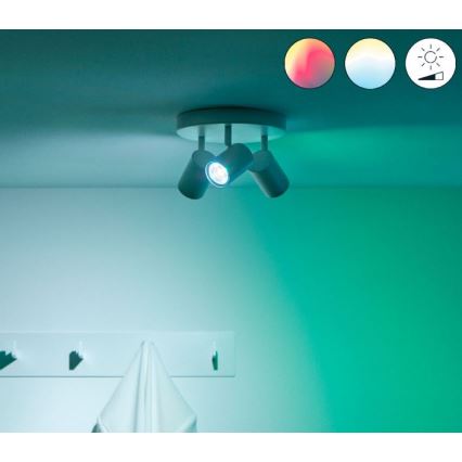 WiZ - Foco LED RGBW com regulação IMAGEO 3xGU10/4,9W/230V 2200-6500K Wi-Fi CRI 90 branco