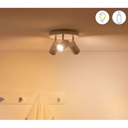 WiZ - Foco LED RGBW com regulação IMAGEO 3xGU10/4,9W/230V 2200-6500K Wi-Fi CRI 90 branco