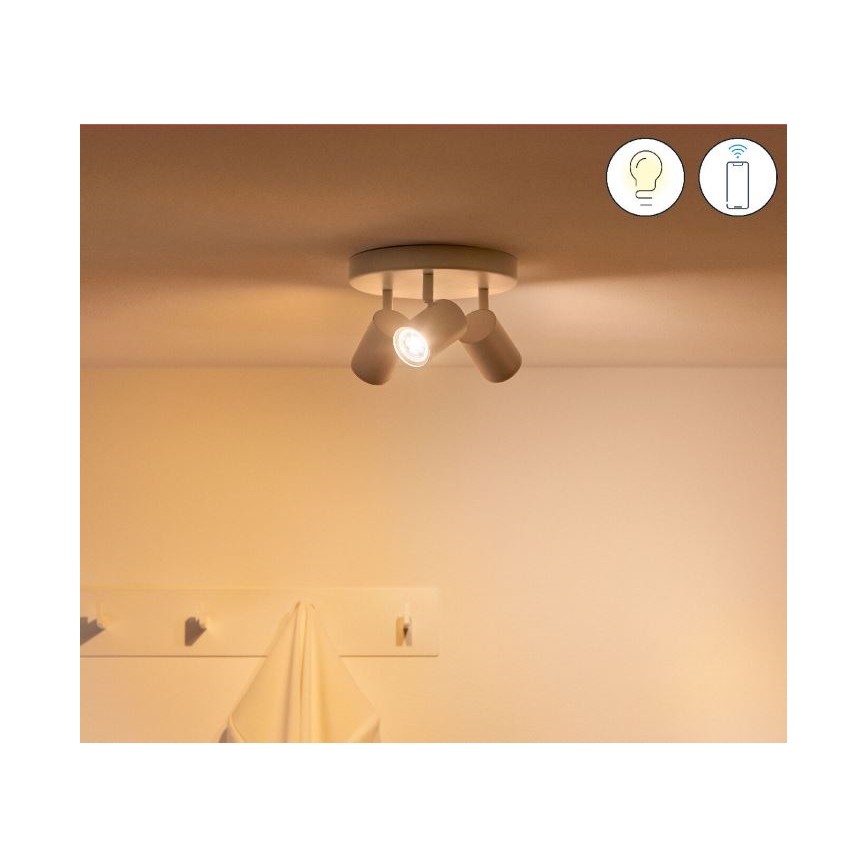 WiZ - Foco LED RGBW com regulação IMAGEO 3xGU10/4,9W/230V 2200-6500K Wi-Fi CRI 90 branco
