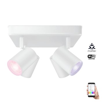 WiZ - Foco LED RGBW com regulação IMAGEO 4xGU10/4,9W/230V 2200-6500K Wi-Fi CRI 90 branco