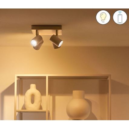 WiZ - Foco LED RGBW com regulação IMAGEO 4xGU10/4,9W/230V 2200-6500K Wi-Fi CRI 90 branco