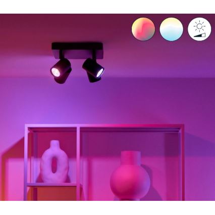 WiZ - Foco LED RGBW com regulação IMAGEO 4xGU10/4,9W/230V 2200-6500K Wi-Fi CRI 90 preto