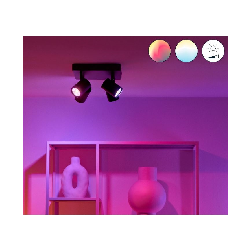 WiZ - Foco LED RGBW com regulação IMAGEO 4xGU10/4,9W/230V 2200-6500K Wi-Fi CRI 90 preto