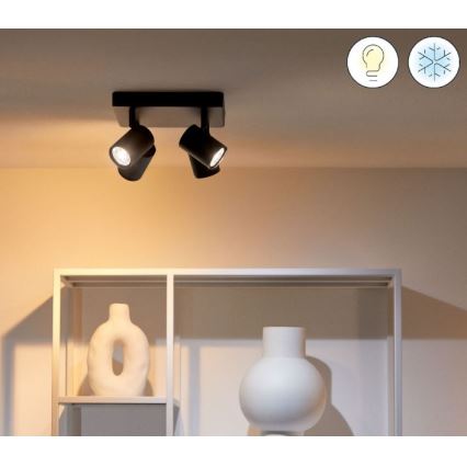 WiZ - Foco LED RGBW com regulação IMAGEO 4xGU10/4,9W/230V 2200-6500K Wi-Fi CRI 90 preto