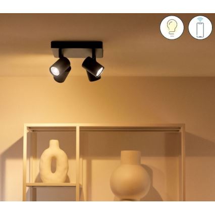 WiZ - Foco LED RGBW com regulação IMAGEO 4xGU10/4,9W/230V 2200-6500K Wi-Fi CRI 90 preto