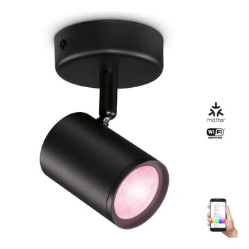 WiZ - Foco LED RGBW regulável IMAGEO 1xGU10/4,9W/230V CRI 90 Wi-Fi preto