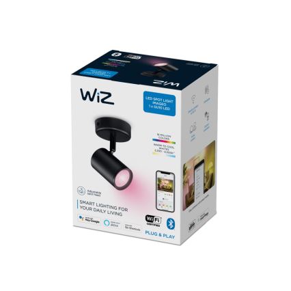 WiZ - Foco LED RGBW regulável IMAGEO 1xGU10/4,9W/230V CRI 90 Wi-Fi preto