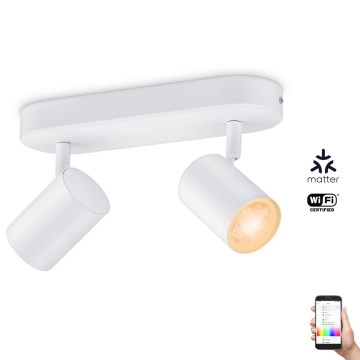 WiZ - Foco LED RGBW regulável IMAGEO 2xGU10/4,9W/230V 2200-6500K Wi-Fi CRI 90 branco