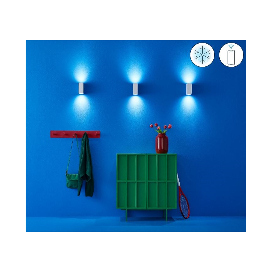 WiZ - Iluminação de parede LED RGBW com regulação UP&DOWN 2xGU10/4,7W/230V 2200-6500K Wi-Fi CRI 90 branco