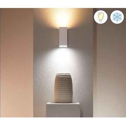 WiZ - Iluminação de parede LED RGBW com regulação UP&DOWN 2xGU10/4,7W/230V 2200-6500K Wi-Fi CRI 90 branco