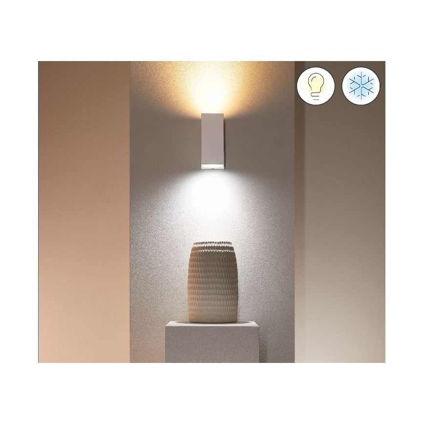 WiZ - Iluminação de parede LED RGBW com regulação UP&DOWN 2xGU10/4,7W/230V 2200-6500K Wi-Fi CRI 90 branco