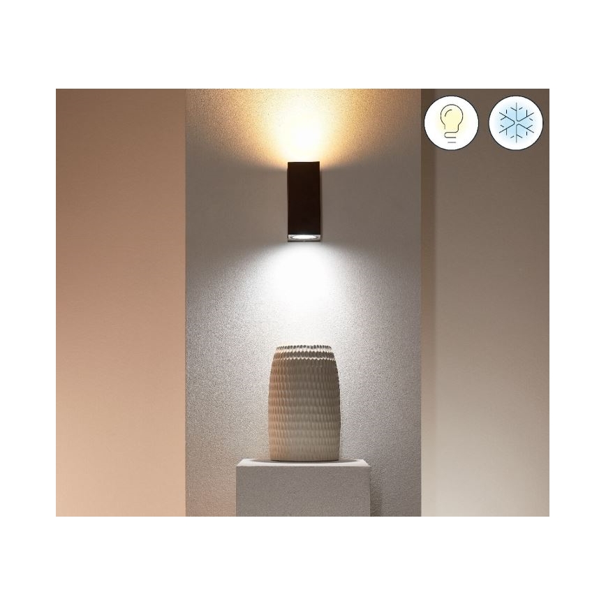 WiZ - Iluminação de parede LED RGBW com regulação UP&DOWN 2xGU10/4,7W/230V 2200-6500K Wi-Fi CRI 90 preto