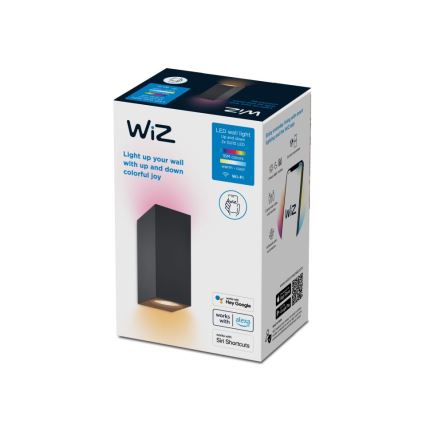 WiZ - Iluminação de parede LED RGBW com regulação UP&DOWN 2xGU10/4,7W/230V 2200-6500K Wi-Fi CRI 90 preto