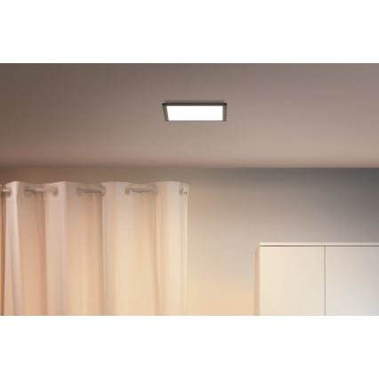 WiZ - Iluminação de teto LED com regulação SUPERSLIM LED/12W/230V 2700-6500K Wi-Fi preto