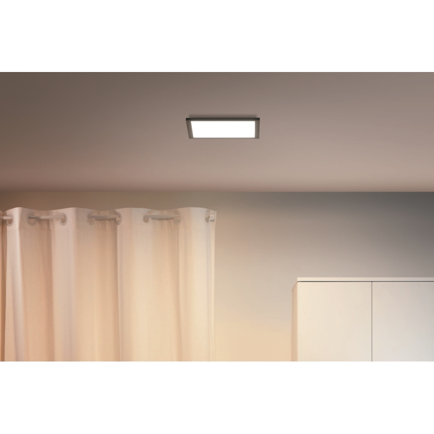 WiZ - Iluminação de teto LED com regulação SUPERSLIM LED/12W/230V 2700-6500K Wi-Fi preto