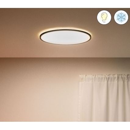 WiZ - Iluminação de teto LED com regulação SUPERSLIM LED/22W/230V 2700-6500K Wi-Fi preto