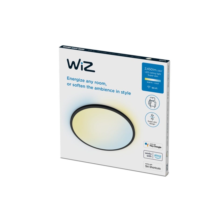 WiZ - Iluminação de teto LED com regulação SUPERSLIM LED/22W/230V 2700-6500K Wi-Fi preto