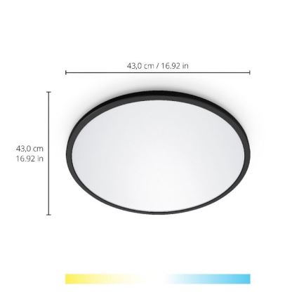 WiZ - Iluminação de teto LED com regulação SUPERSLIM LED/22W/230V 2700-6500K Wi-Fi preto