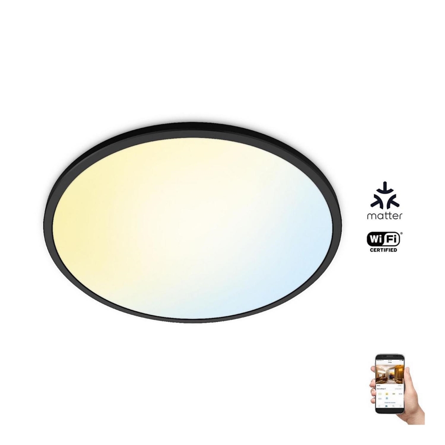 WiZ - Iluminação de teto LED com regulação SUPERSLIM LED/32W/230V 2700-6500K Wi-Fi preta