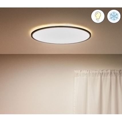 WiZ - Iluminação de teto LED com regulação SUPERSLIM LED/32W/230V 2700-6500K Wi-Fi preta