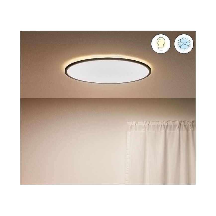 WiZ - Iluminação de teto LED com regulação SUPERSLIM LED/32W/230V 2700-6500K Wi-Fi preta