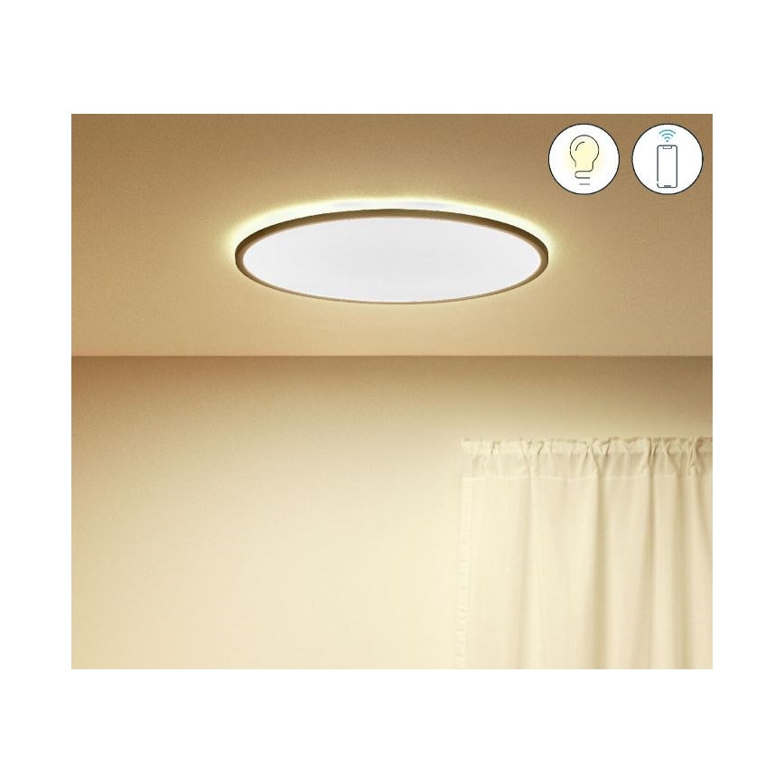 WiZ - Iluminação de teto LED com regulação SUPERSLIM LED/32W/230V 2700-6500K Wi-Fi preta
