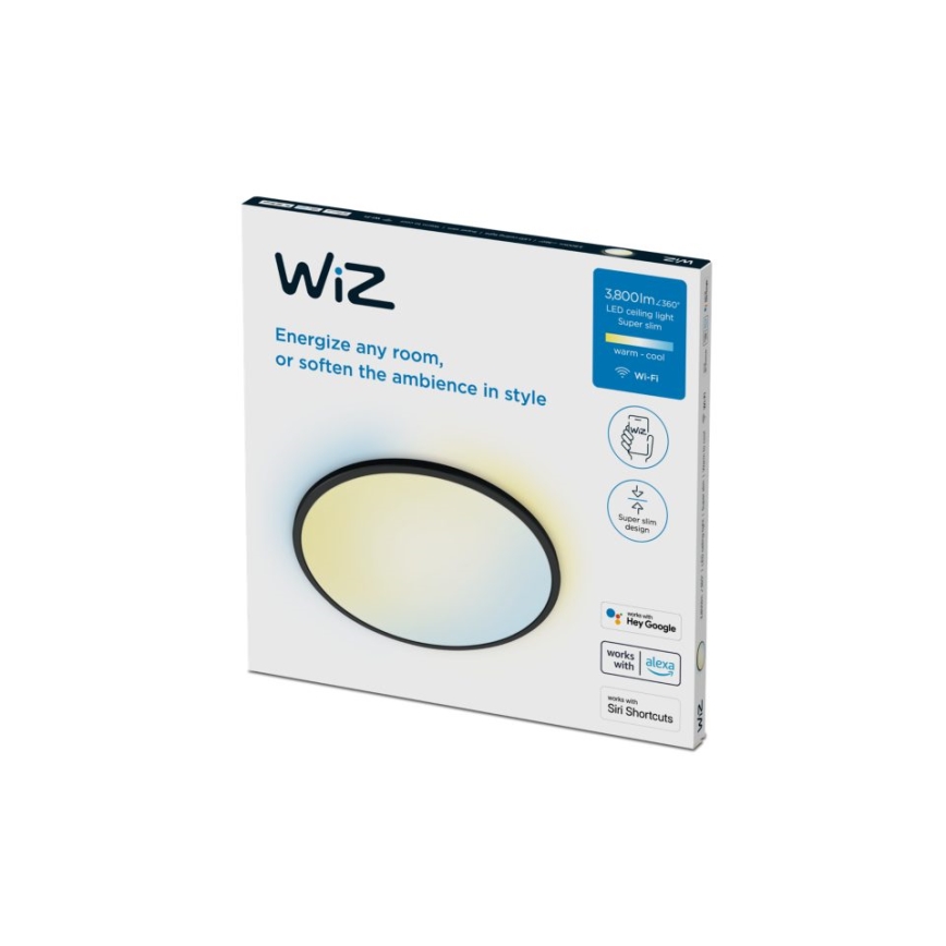 WiZ - Iluminação de teto LED com regulação SUPERSLIM LED/32W/230V 2700-6500K Wi-Fi preta