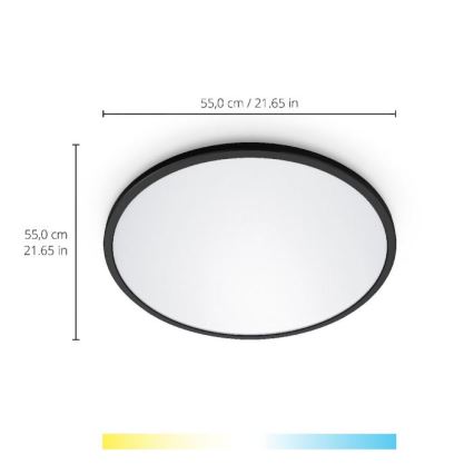 WiZ - Iluminação de teto LED com regulação SUPERSLIM LED/32W/230V 2700-6500K Wi-Fi preta