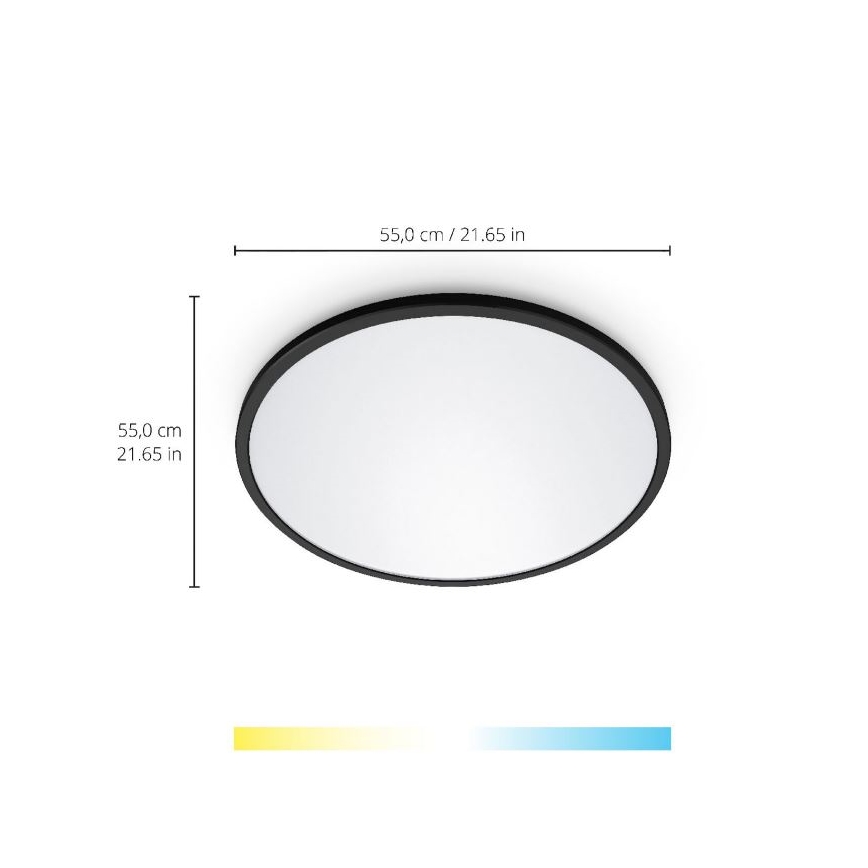 WiZ - Iluminação de teto LED com regulação SUPERSLIM LED/32W/230V 2700-6500K Wi-Fi preta