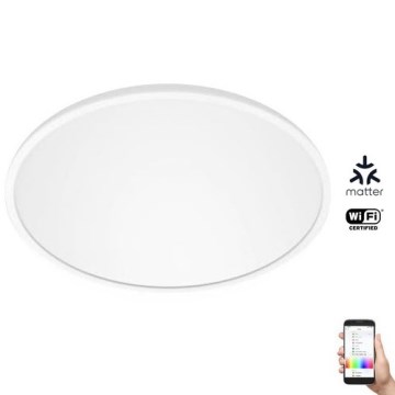WiZ - Iluminação de teto LED RGB com regulação SUPERSLIM LED/22W/230V 2700-6500K Wi-Fi branco
