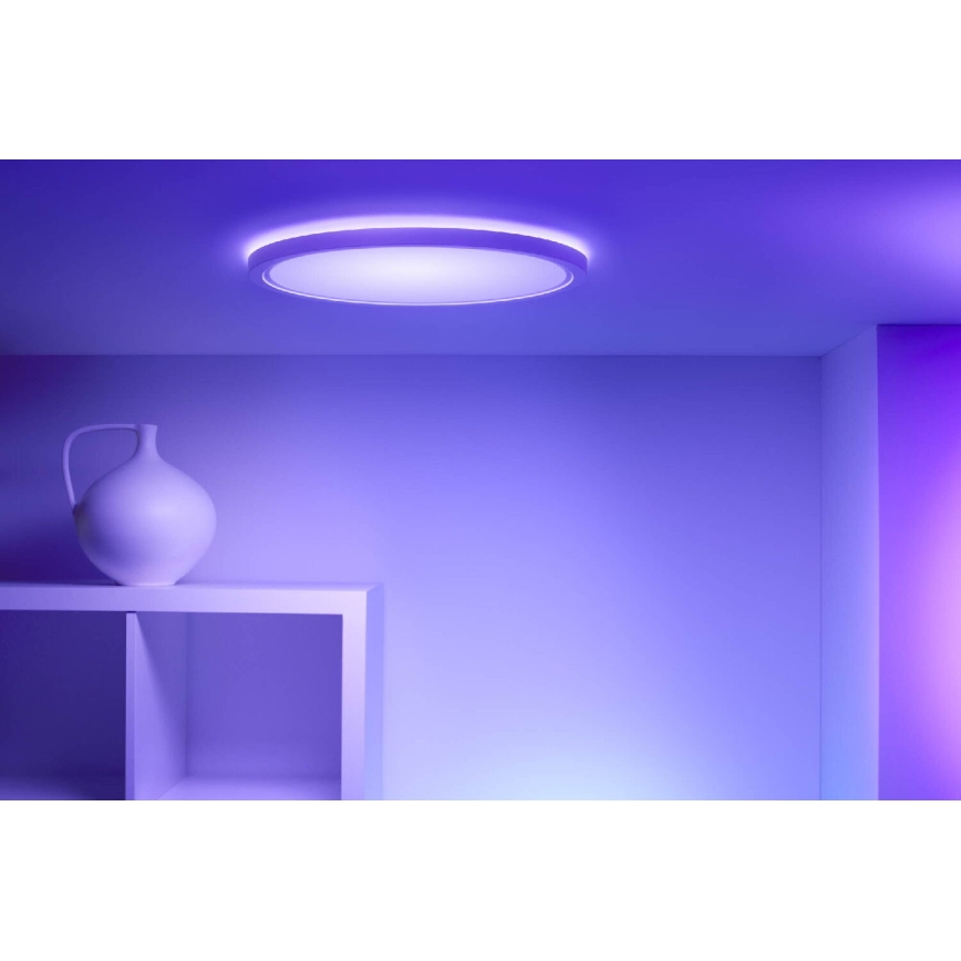 WiZ - Iluminação de teto LED RGB com regulação SUPERSLIM LED/22W/230V 2700-6500K Wi-Fi branco