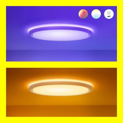 WiZ - Iluminação de teto LED RGB com regulação SUPERSLIM LED/22W/230V 2700-6500K Wi-Fi branco