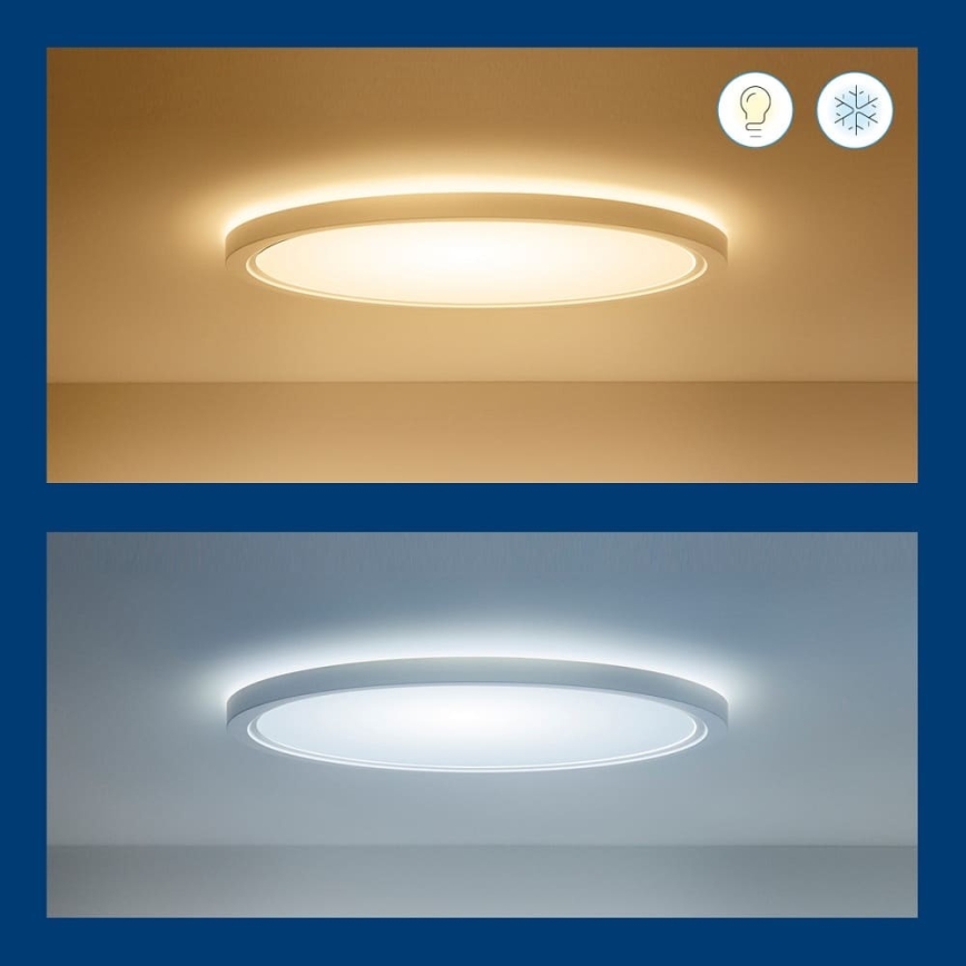 WiZ - Iluminação de teto LED RGB com regulação SUPERSLIM LED/22W/230V 2700-6500K Wi-Fi branco