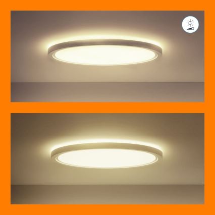 WiZ - Iluminação de teto LED RGB com regulação SUPERSLIM LED/22W/230V 2700-6500K Wi-Fi branco
