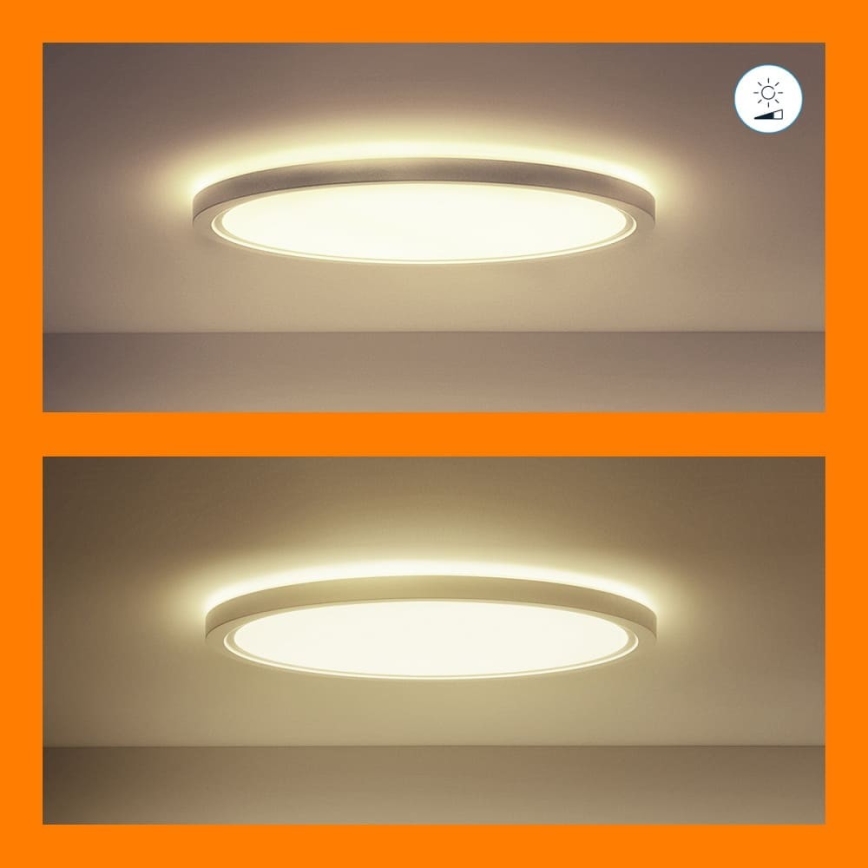 WiZ - Iluminação de teto LED RGB com regulação SUPERSLIM LED/22W/230V 2700-6500K Wi-Fi branco