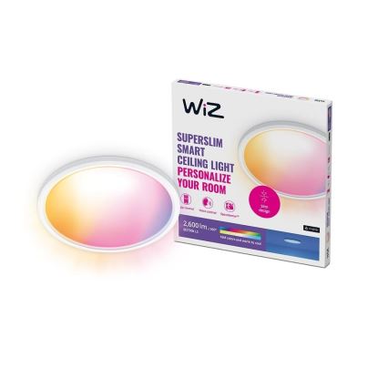 WiZ - Iluminação de teto LED RGB com regulação SUPERSLIM LED/22W/230V 2700-6500K Wi-Fi branco