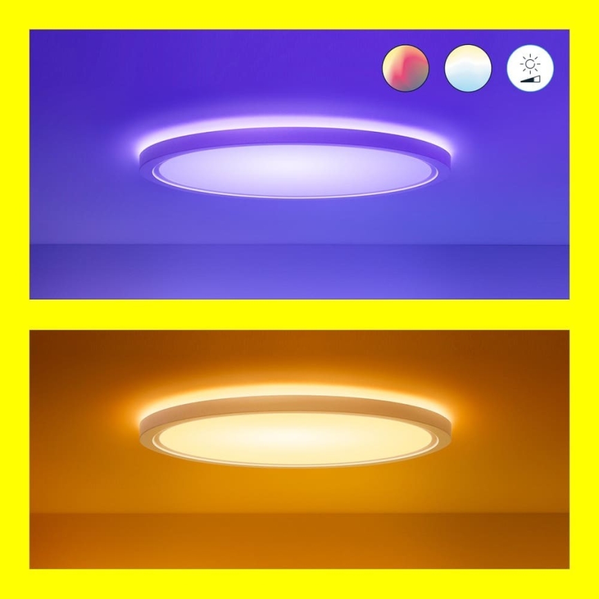 WiZ - Iluminação de teto LED RGB com regulação SUPERSLIM LED/32W/230V 2700-6500K Wi-Fi branco
