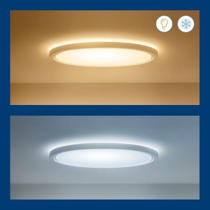 WiZ - Iluminação de teto LED RGB com regulação SUPERSLIM LED/32W/230V 2700-6500K Wi-Fi branco